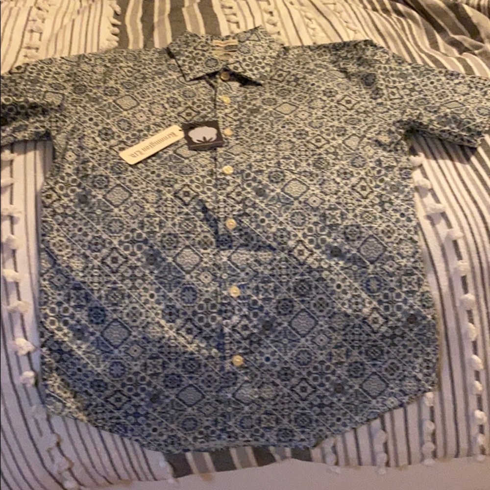 Kennington Men’s Abstract Causal SS Button Down